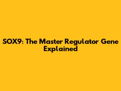 SOX9: The Master Regulator Gene Explained