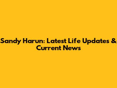Sandy Harun: Latest Life Updates & Current News