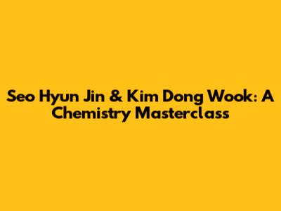 Seo Hyun Jin & Kim Dong Wook: A Chemistry Masterclass