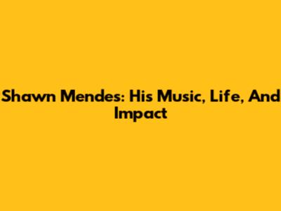 Shawn Mendes: His Music, Life, And Impact