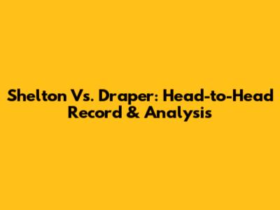 Shelton Vs. Draper: Head-to-Head Record & Analysis