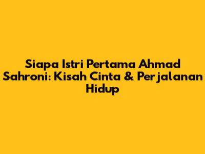 Siapa Istri Pertama Ahmad Sahroni: Kisah Cinta & Perjalanan Hidup
