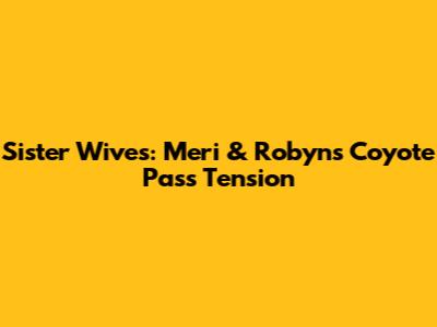 Sister Wives: Meri & Robyn's Coyote Pass Tension