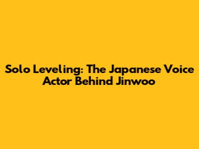 Solo Leveling: The Japanese Voice Actor Behind Jinwoo