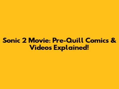 Sonic 2 Movie: Pre-Quill Comics & Videos Explained!
