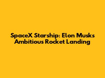 SpaceX Starship: Elon Musk's Ambitious Rocket Landing