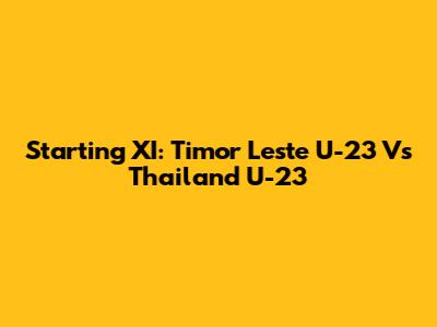 Starting XI: Timor Leste U-23 Vs Thailand U-23