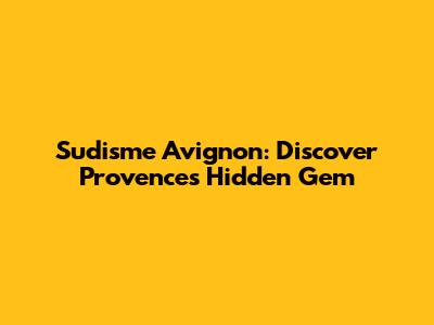 Sudisme Avignon: Discover Provence's Hidden Gem