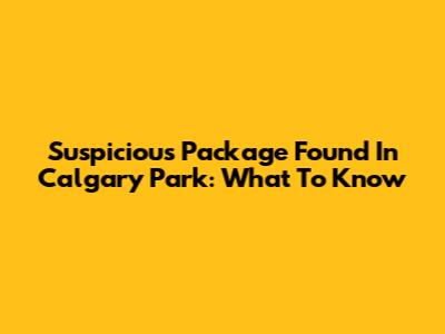 Suspicious Package Found In Calgary Park: What To Know
