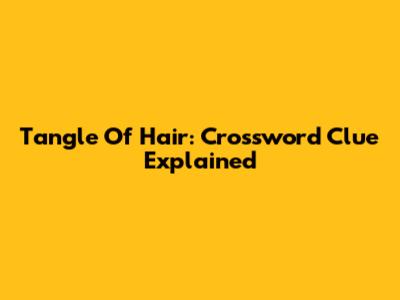 Tangle Of Hair: Crossword Clue Explained