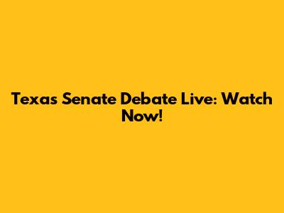 Texas Senate Debate Live: Watch Now!