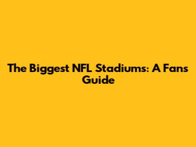 The Biggest NFL Stadiums: A Fan's Guide