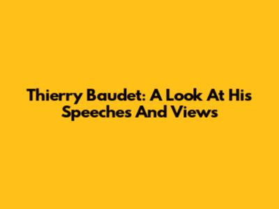 Thierry Baudet: A Look At His Speeches And Views