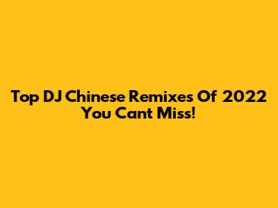 Top DJ Chinese Remixes Of 2022 You Can't Miss!