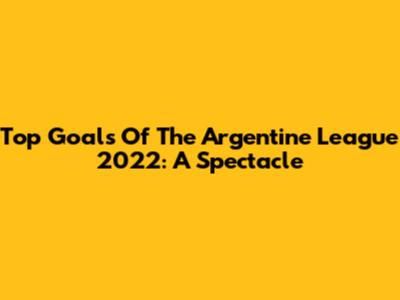 Top Goals Of The Argentine League 2022: A Spectacle