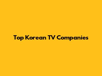 Top Korean TV Companies