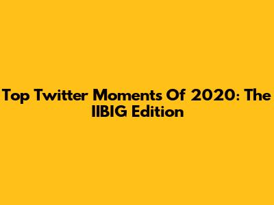 Top Twitter Moments Of 2020: The IIBIG Edition