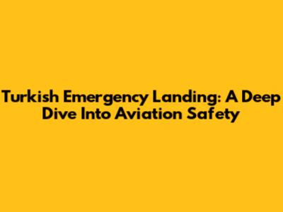 Turkish Emergency Landing: A Deep Dive Into Aviation Safety