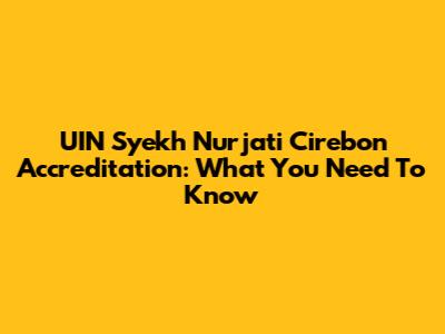 UIN Syekh Nurjati Cirebon Accreditation: What You Need To Know