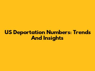 US Deportation Numbers: Trends And Insights