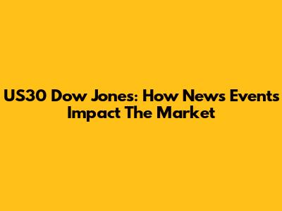 US30 Dow Jones: How News Events Impact The Market