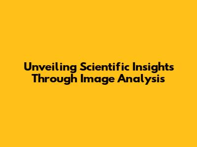 Unveiling Scientific Insights Through Image Analysis