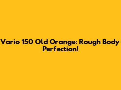 Vario 150 Old Orange: Rough Body Perfection!