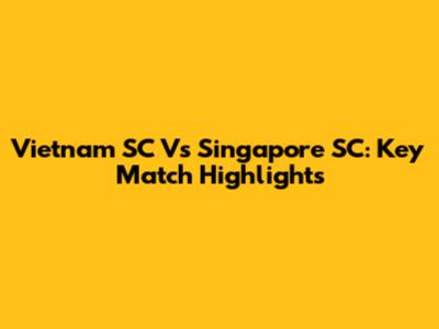 Vietnam SC Vs Singapore SC: Key Match Highlights