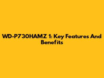 WD-P730HAMZ 1: Key Features And Benefits