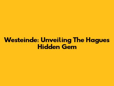 Westeinde: Unveiling The Hague's Hidden Gem