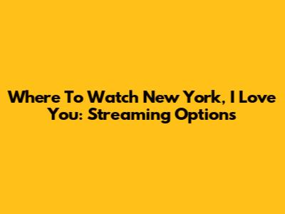 Where To Watch New York, I Love You: Streaming Options