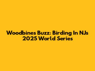 Woodbine's Buzz: Birding In NJ's 2025 World Series
