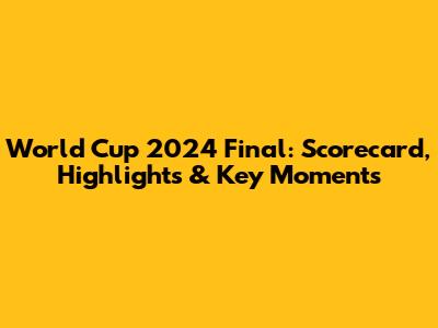 World Cup 2024 Final: Scorecard, Highlights & Key Moments