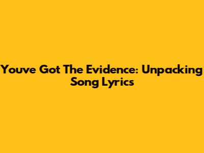 You've Got The Evidence: Unpacking Song Lyrics