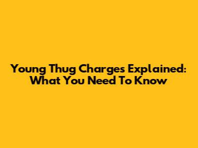 Young Thug Charges Explained: What You Need To Know