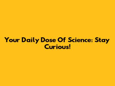 Your Daily Dose Of Science: Stay Curious!