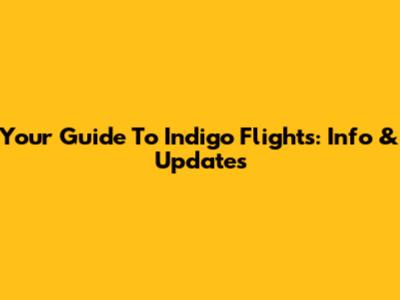 Your Guide To Indigo Flights: Info & Updates