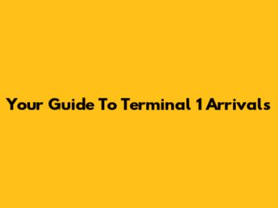 Your Guide To Terminal 1 Arrivals