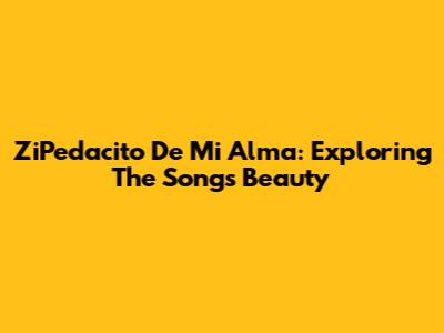 ZiPedacito De Mi Alma: Exploring The Song's Beauty