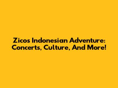 Zico's Indonesian Adventure: Concerts, Culture, And More!