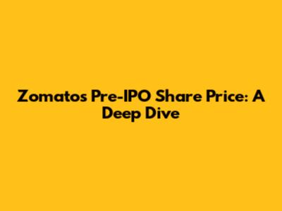 Zomato's Pre-IPO Share Price: A Deep Dive